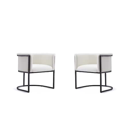 Manhattan Comfort Cosmopolitan Dining Chair in White and Black, PK2 2-DC044-WH